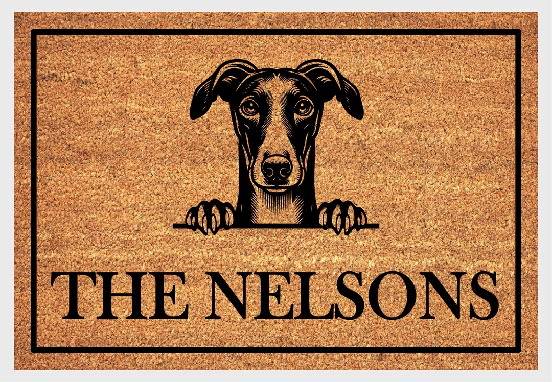 Greyhound Doormat Personalized Greyhound Welcome Mat Sizes MakerPlace by Michaels